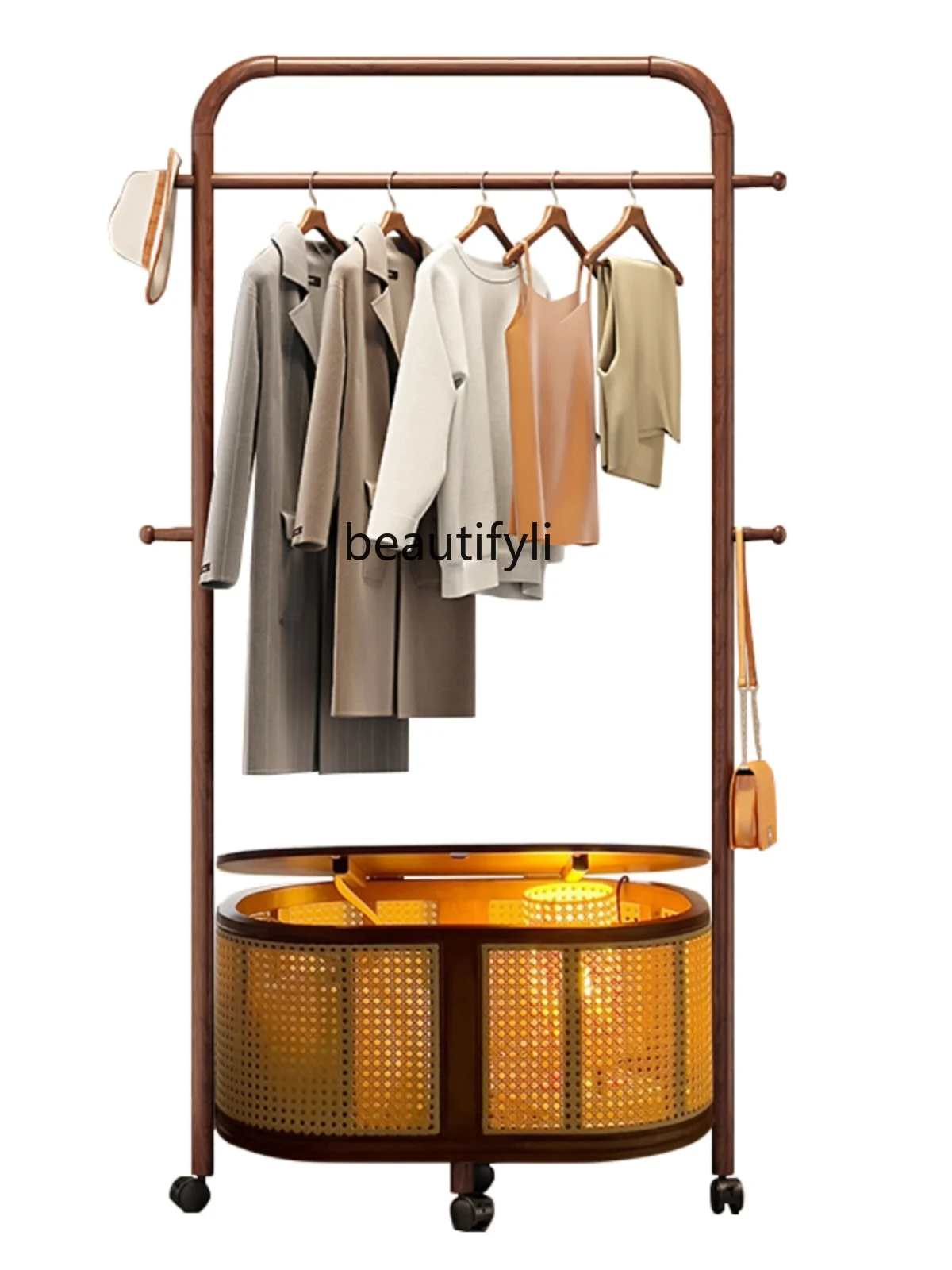 

Floor-Standing House Wall Solid Wood Coat Rack Indoor Simple Clothes Rack Removable Storage Rack Furniture