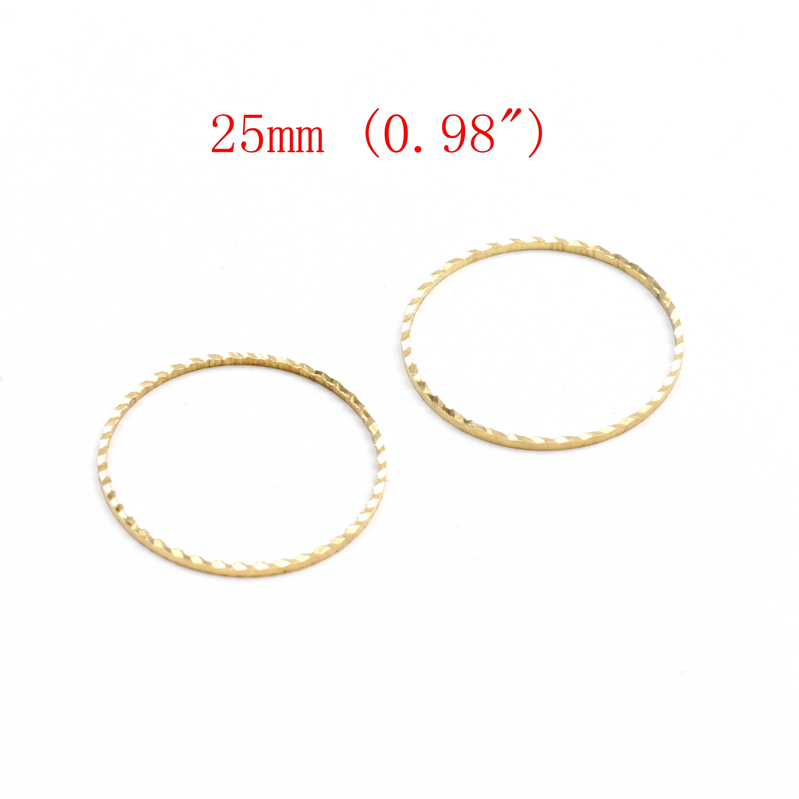 Hammergeprägte Messinganhänger, ringförmige Verbinder, Zubehör für DIY-Ohrringe, Halsketten, Armbänder, Schmuckherstellung, Schmuckzubehör – Detail 16