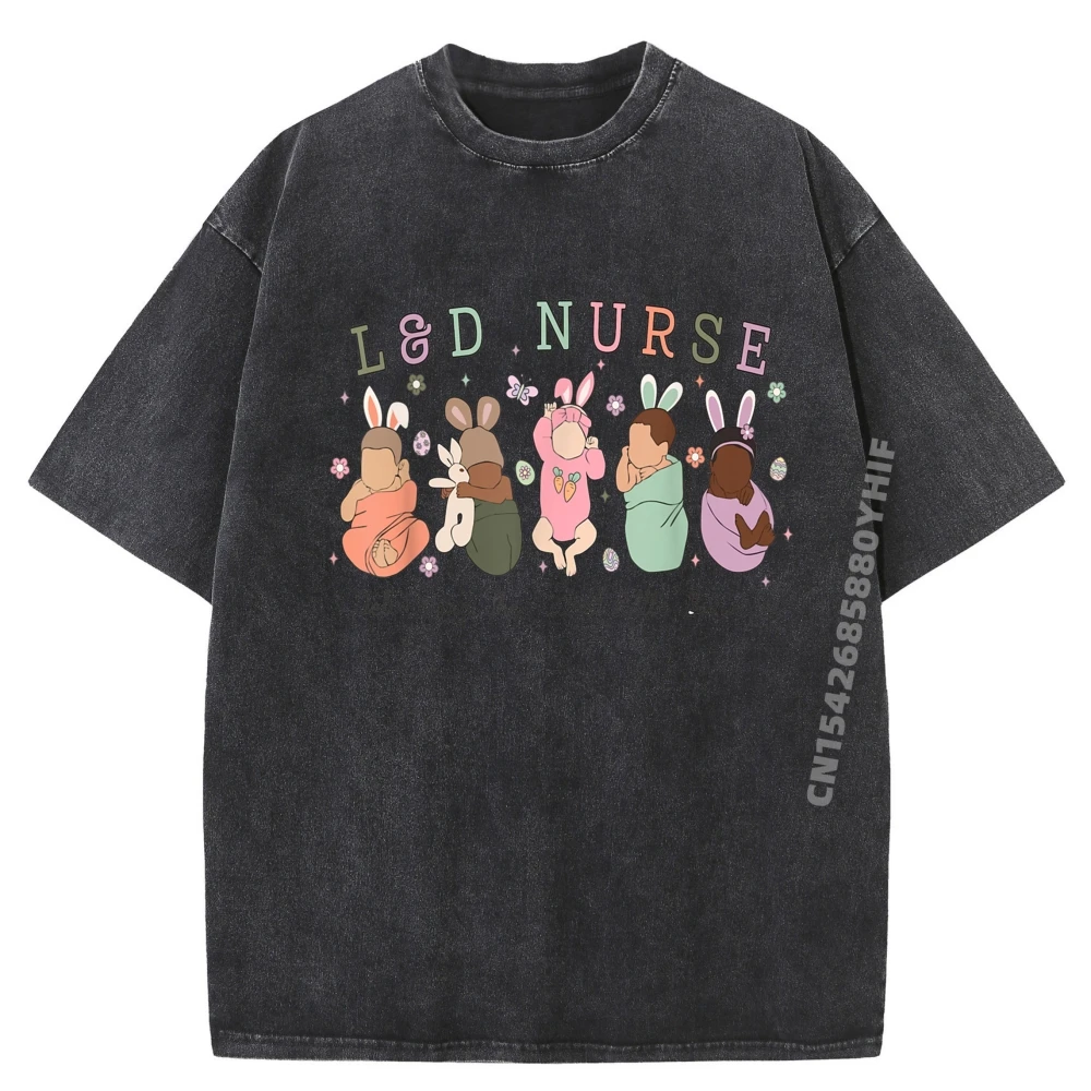 

Labor Delivery Nurse Delivering The Cutest Little Bunnies Plus Size Men Clothing Custom Washed T Shirt