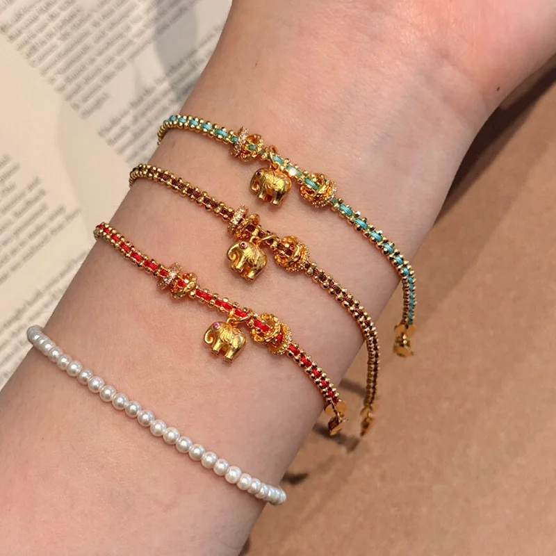 Red Rope Bracelet Light Luxury High Grade Woven Hand Rope Women's New Chinese Style Horse Year Birthday Jewelry Wholesale