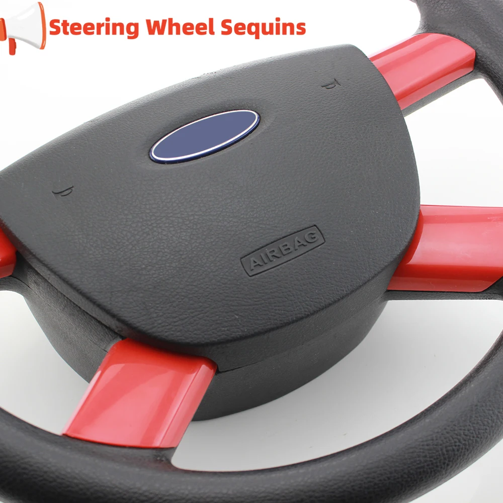 4Pcs/set for Ford Focus 2 Mk2 2005-2011 ABS Car Steering Wheel Panel Sequins Cover Trim Sticker Accessories