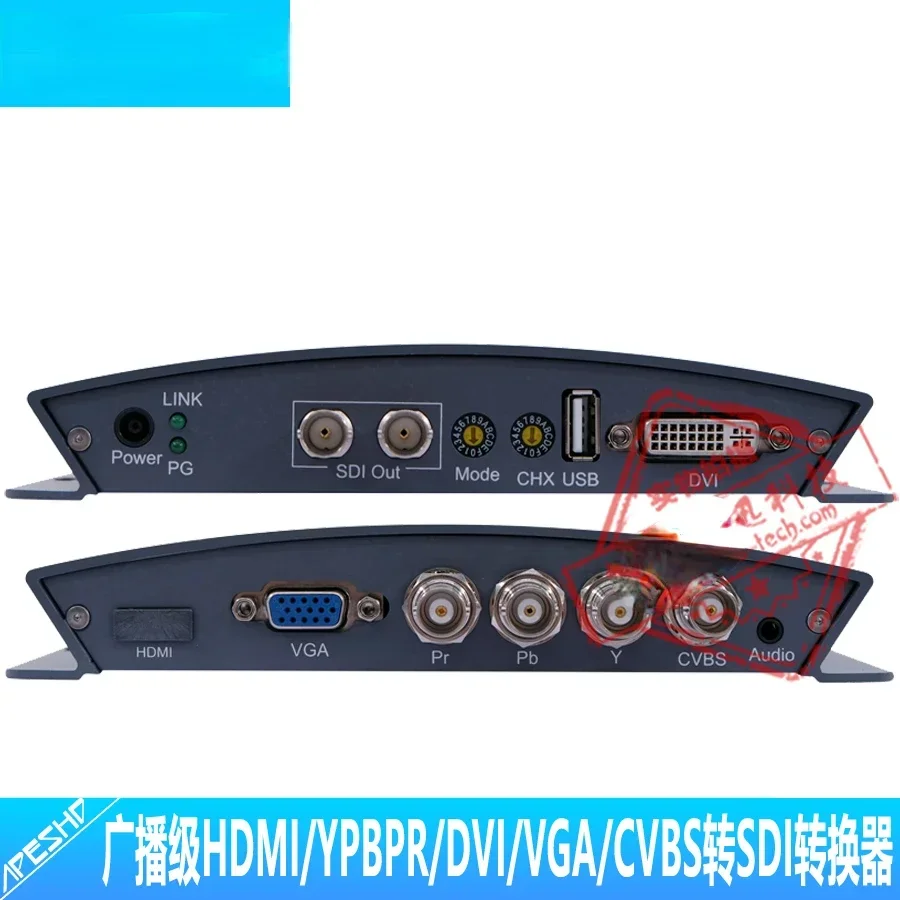 Broadcast Grade DVI/HDMI/CVBS/YPBPR/VGA To SDI Converter with Adjustable Audio Embedding Resolution Knife  Вейп