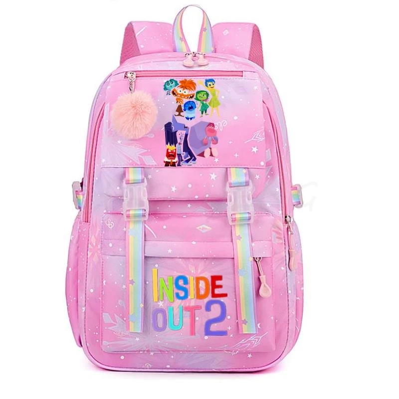 Inside Out2 tas punggung kapasitas lucu wanita remaja perempuan tas sekolah Laptop multiwarna indah perjalanan Mochilas hadiah ulang tahun