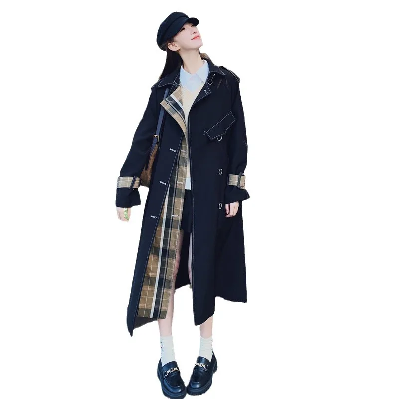 SuperAen 2025 Frühling und Herbst Neue Koreanische Design Lange Lose Trenchcoat Frauen