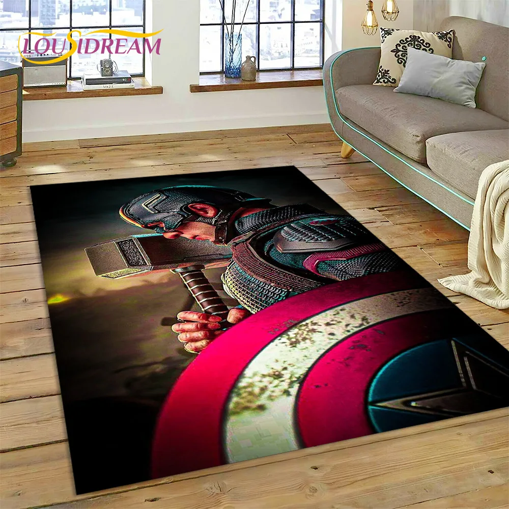 Marvel Spider Man Cartoon Carpet Children's Bedroom Decoration Floor Mat Iron Man Large Area Living Room Kitchen Spiderman Rug