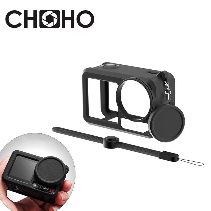 DJI Osmo Action 5 Pro Zubehör Fall Schützen Weiche Gehäuse Gummi Silikon Shell + Objektiv Schutz Strap Für Dji Action 3 4 5 Pro
