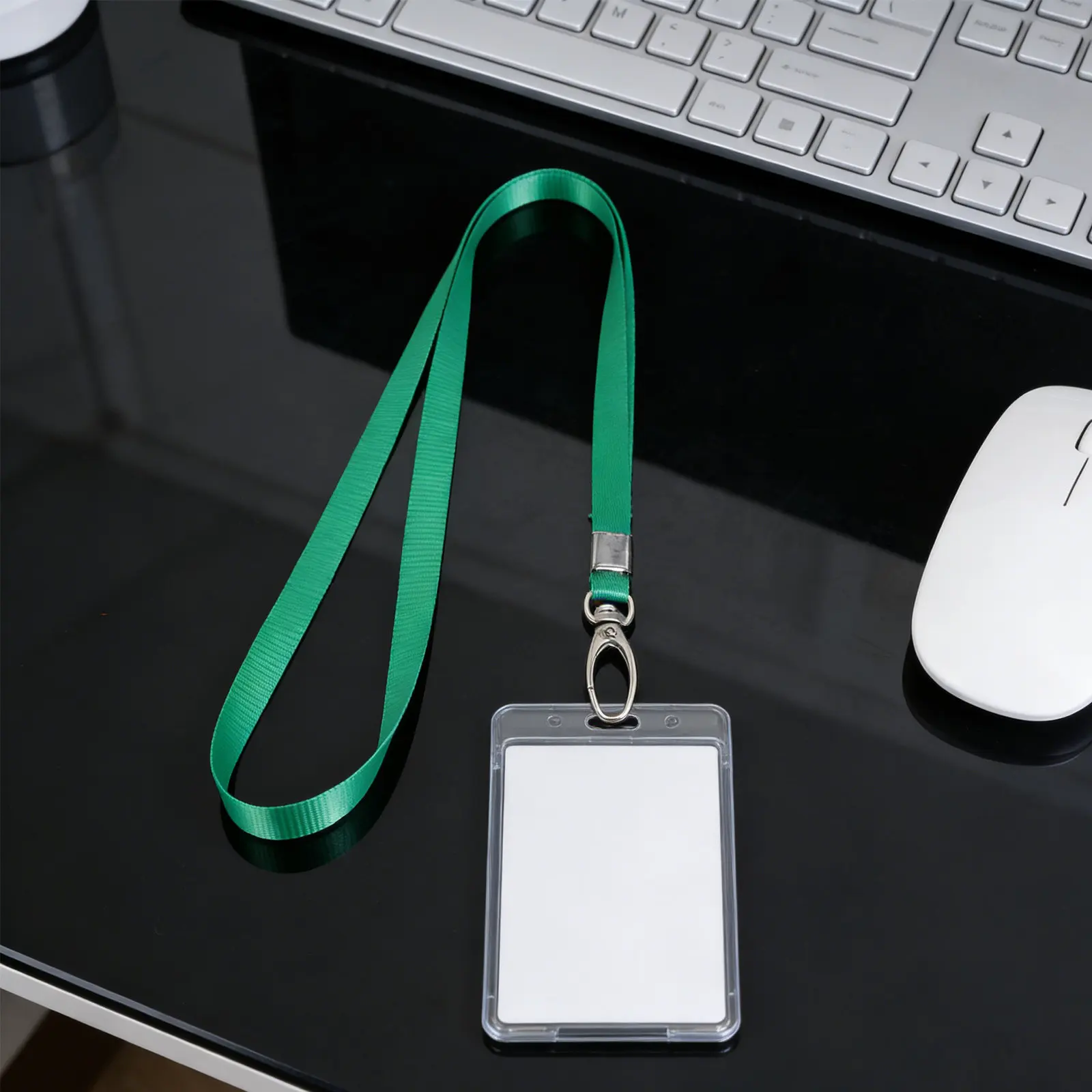 

50 шт. нейлоновых шнурков для бейджей, удобные плоские шейные ремешки с поворотным карабином для держателей карт, ключей, аксессуары для школы