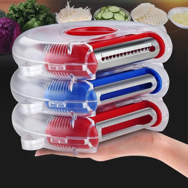 Stainless Steel Multifunctional  3 IN 1  Vegetable Fruits Peeler Shredder  Shredded  Peeling Artifact  Kitchen Tool Accessories