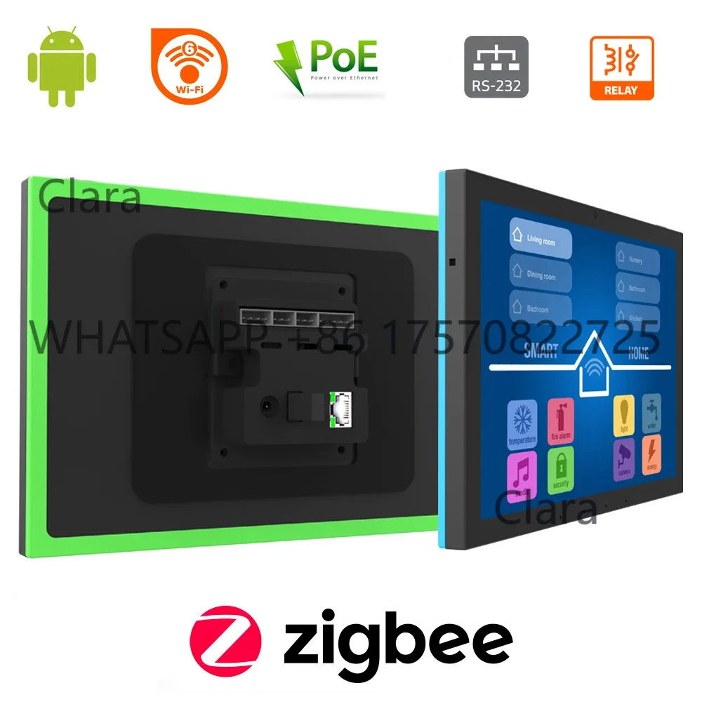 10.1 inch android smart home control panel with touch screen, 4GB RAM, wifi 6, RJ45, PoE,RS232, RS48, software not included.