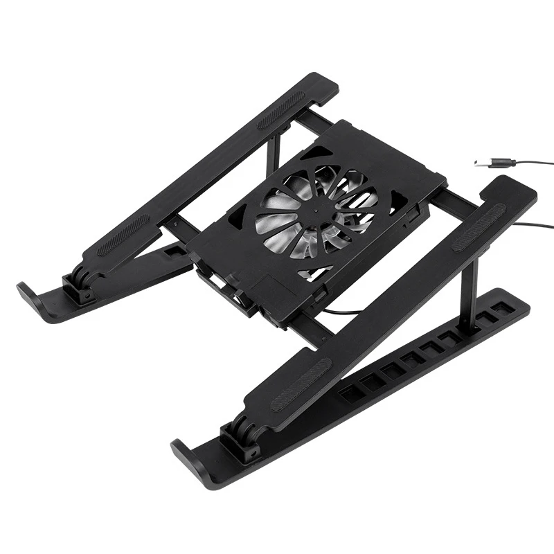 Laptop Cooler Base Stand Foldable Laptop Cooling Pad Holder Portable Notebook Radiator Bracket Heighten Rack With 1 Cooling Fans