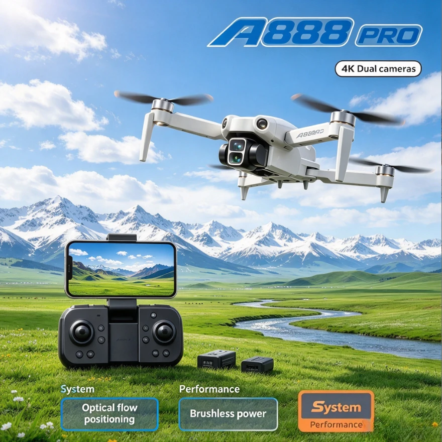 Original A888 Brushless GPS Drone 8K HD Camera Screen Remote Control Intelligent Obstacle Avoidance Foldable RC Quadcopter