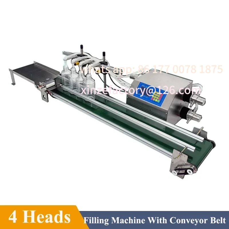Automatic Peristaltic Pump Small Liquid Filling Machine Four Line Conveyor Belt Filling Machine 4*3200ml/Min Closed Loop Versio