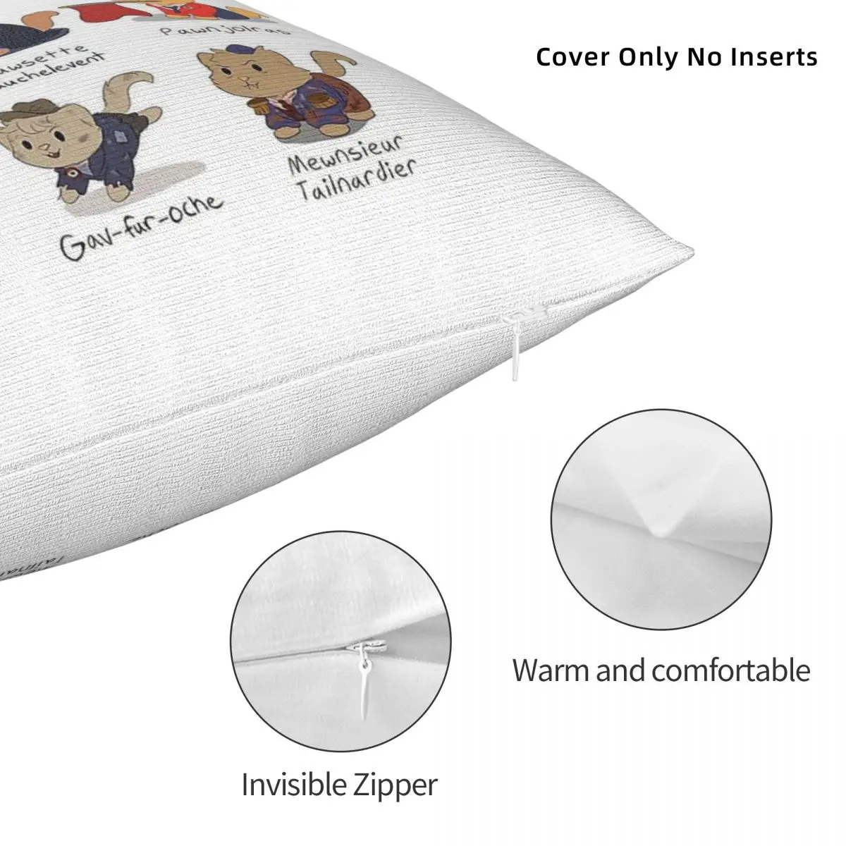 Les Miserables القط Pun ساحة المخدة البوليستر الكتان المخملية الإبداعية البريدي الزخرفية أريكة مقعد غطاء الوسادة 18"