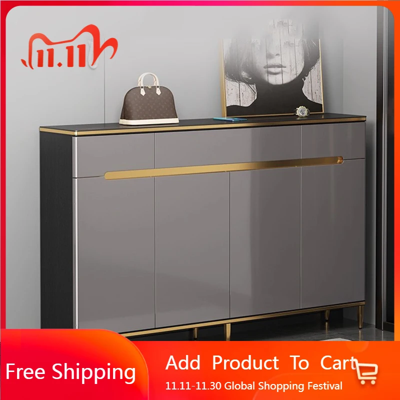 

Space Saving Designer Shoe Cabinet Storage Cupboard Italian Minimalist Shoe Shelf Bathroom Vertical Zapatero Entrance Furniture