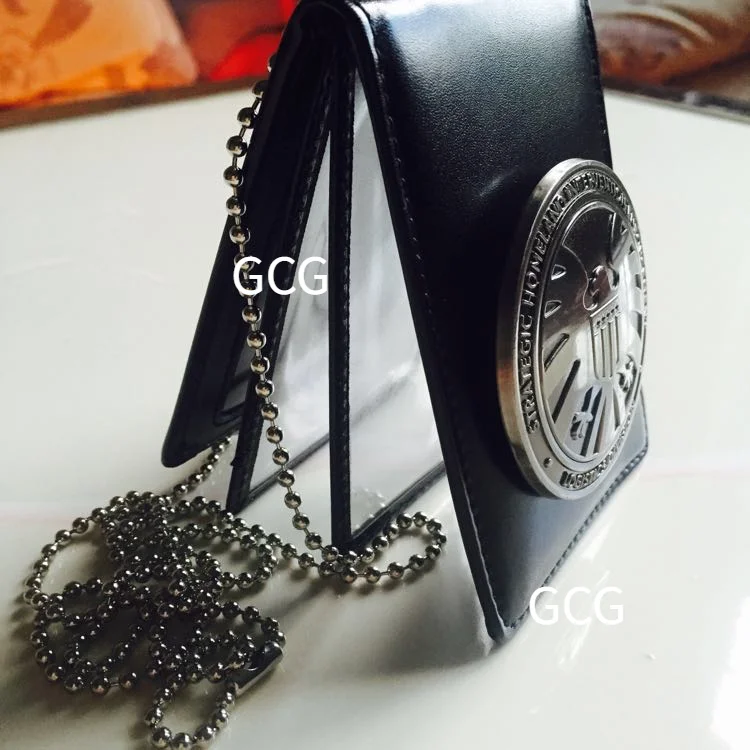 Agent Cosplay Metal Badge Wallet Movie-Style Multi-Card ID Holder Accessory, Removable Badge with Engraving cosplay accessories