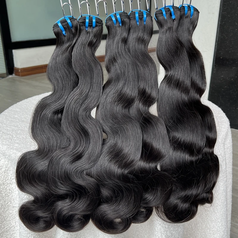 18A Double Drawn Body Wave Human Hair 100% Unprocessed Vietnamese Raw Human Hair Sew In Hair Extensions Can be bleach #613 Color