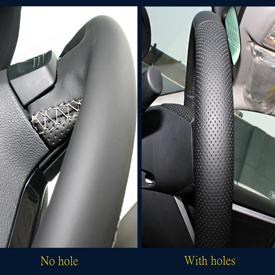 Maßgeschneiderte DIY-Lenkradabdeckung für Hyundai Ix 35 Tucson 2 2011–2015, rutschfestes Ledergeflecht, Auto-Innenzubehör – Detail 2
