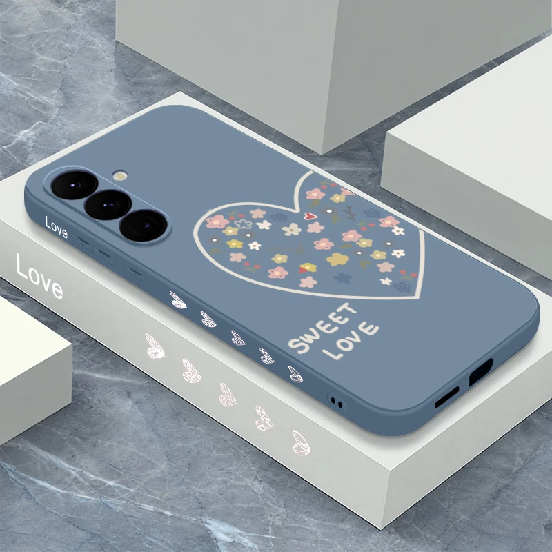 Sweet Love Hearts Lanyard Phone Case For Samsung Galaxy A57 A37 A56 A16 A36 A55 A54 A15 A17 S25 FE S26 S24 S23 Ultra Soft Cover