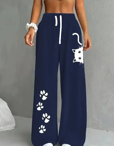 Kinder-Buchstabendruck Harajuku Hip-Hop Oversized High-Waist Sport-Hose Damen Y2K Lässige Mode Vielseitige Lose Gerade Weite Beine – Detail 14