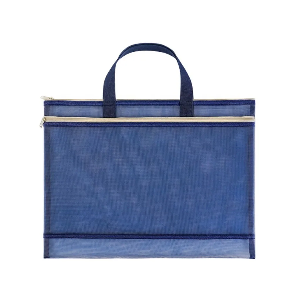 

A3 Zipper Pouch Bag Large-capacity Canvas Multi-layer File Organizer with Handle Creative Painting File Holder School