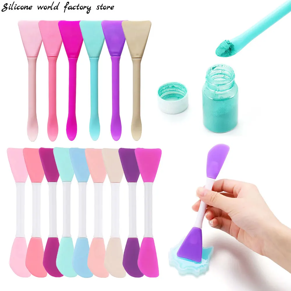 Silicone world Multifunction Stirring Brush Soft Silicone Brush Powder Spoon Epoxy Resin Glue Tool for DIY Resin Mold Mask Brush