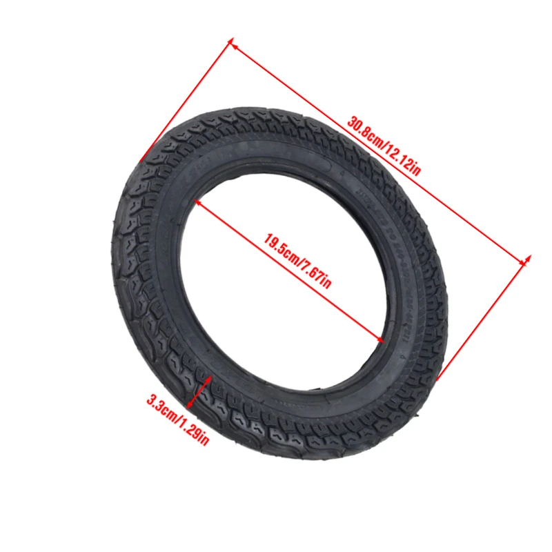 Complete 12x2.125 Tire Set for Bicycles - Includes 12 Inch Outer Tire and Inner Tube for E-Bikes