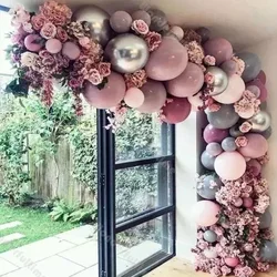 100pcs Baby Shower Balloons Garland Grey Pink Balloon Chain Gender Reveal Birthday Party Kit Anniversary Boho Bridal Shower