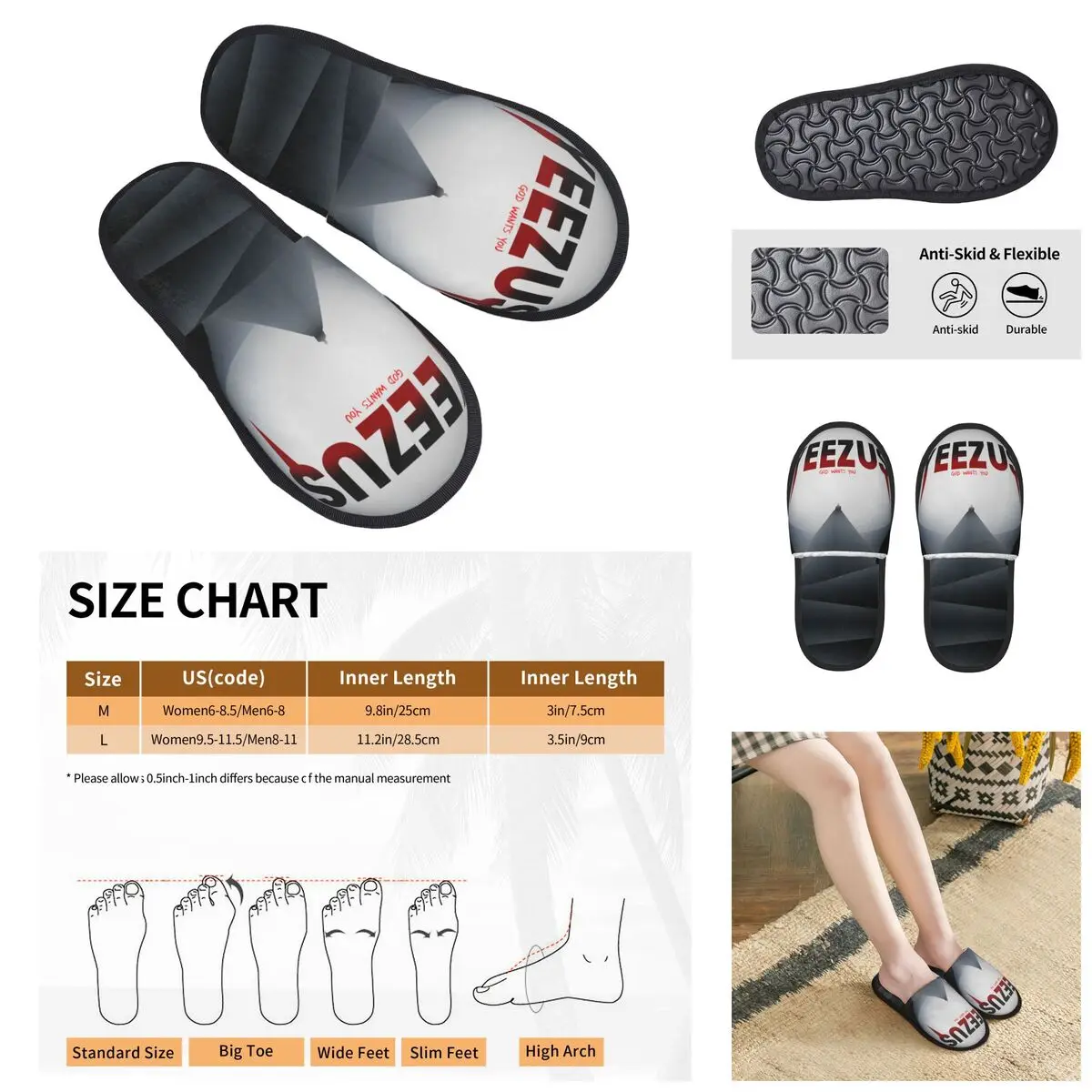 God Wants You Kanye West Men Women Furry slippers,Leisure printing pantoufle homme Home slippers