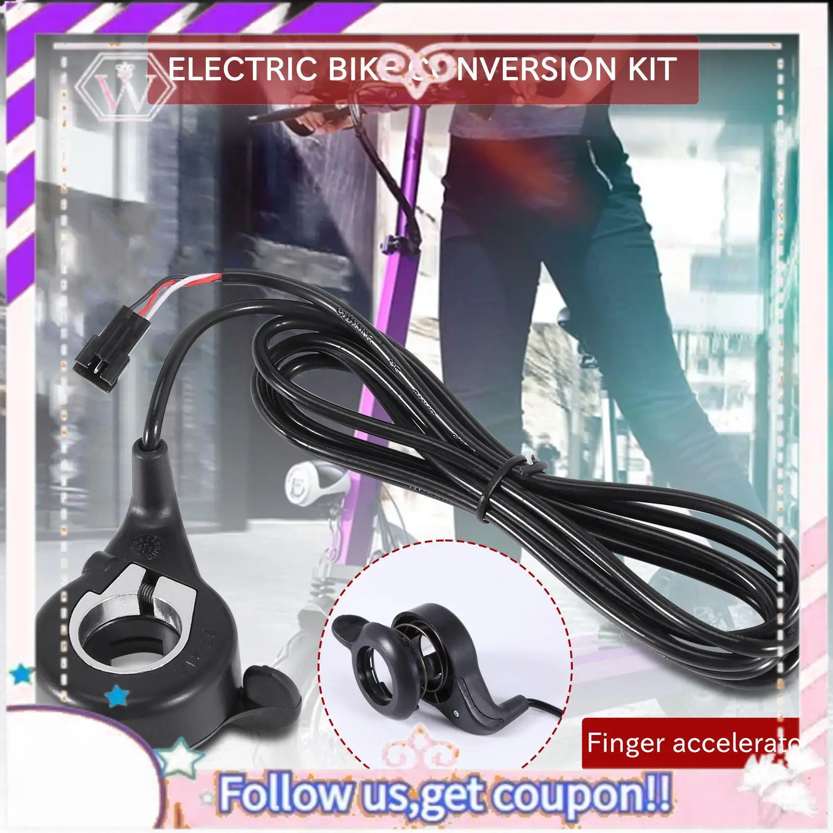 

A76T-Ebike, дроссельная заслонка для большого пальца электрического велосипеда, FT-21X, дроссельная заслонка для пальцев, контроль скорости для карманного скутера Ebike Razor Acc