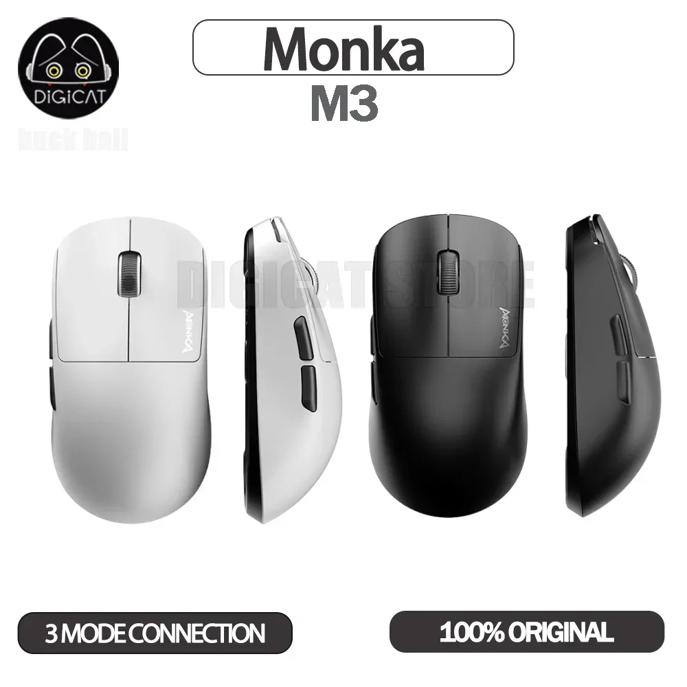 

Monka M3 Gamer Mouse 3Mode USB/2.4G/Bluetooth Wireless Mouse PAW3395 Lightweight Mouse 650IPS Low Latency Office Gamer Mice Gift