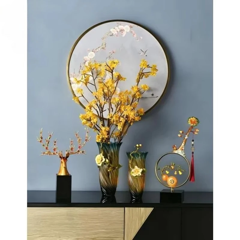&c Folk Art Style Crafts for Glass Vase  Engagement Anniversaries Christmas Decor Enhancements Crystal Enamel Home Decoration