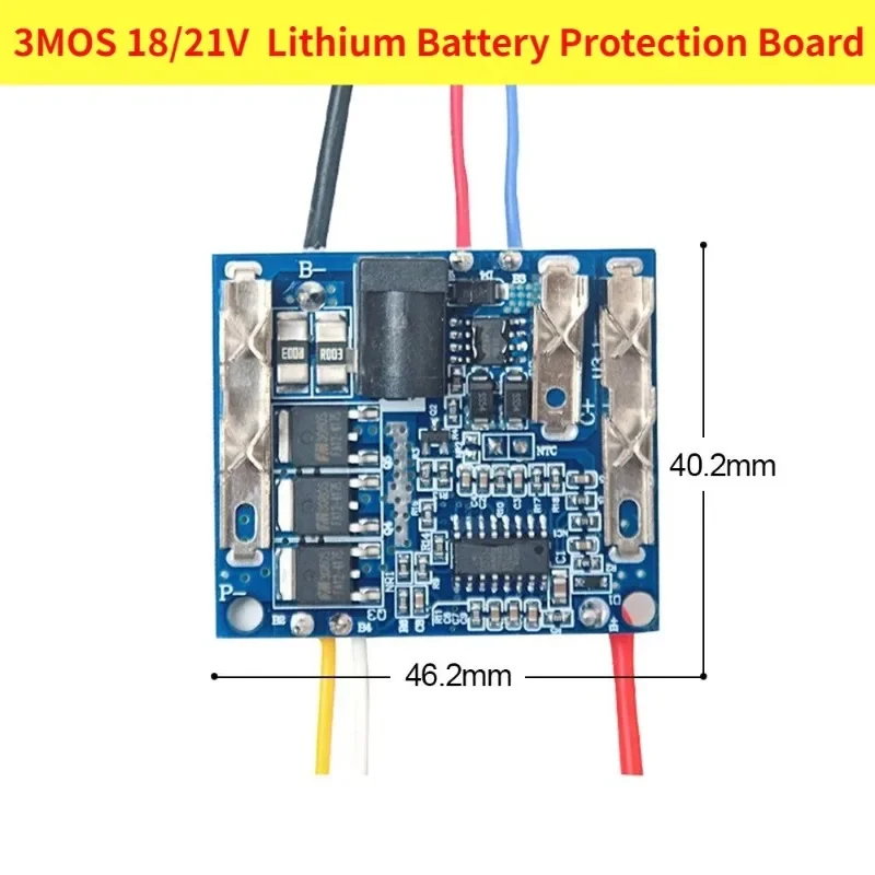 

46x40mm Lithium Battery Protection Board 3MOS 18/21V Battery Charging Protection Board Module for Makita DIY Tool Accessories