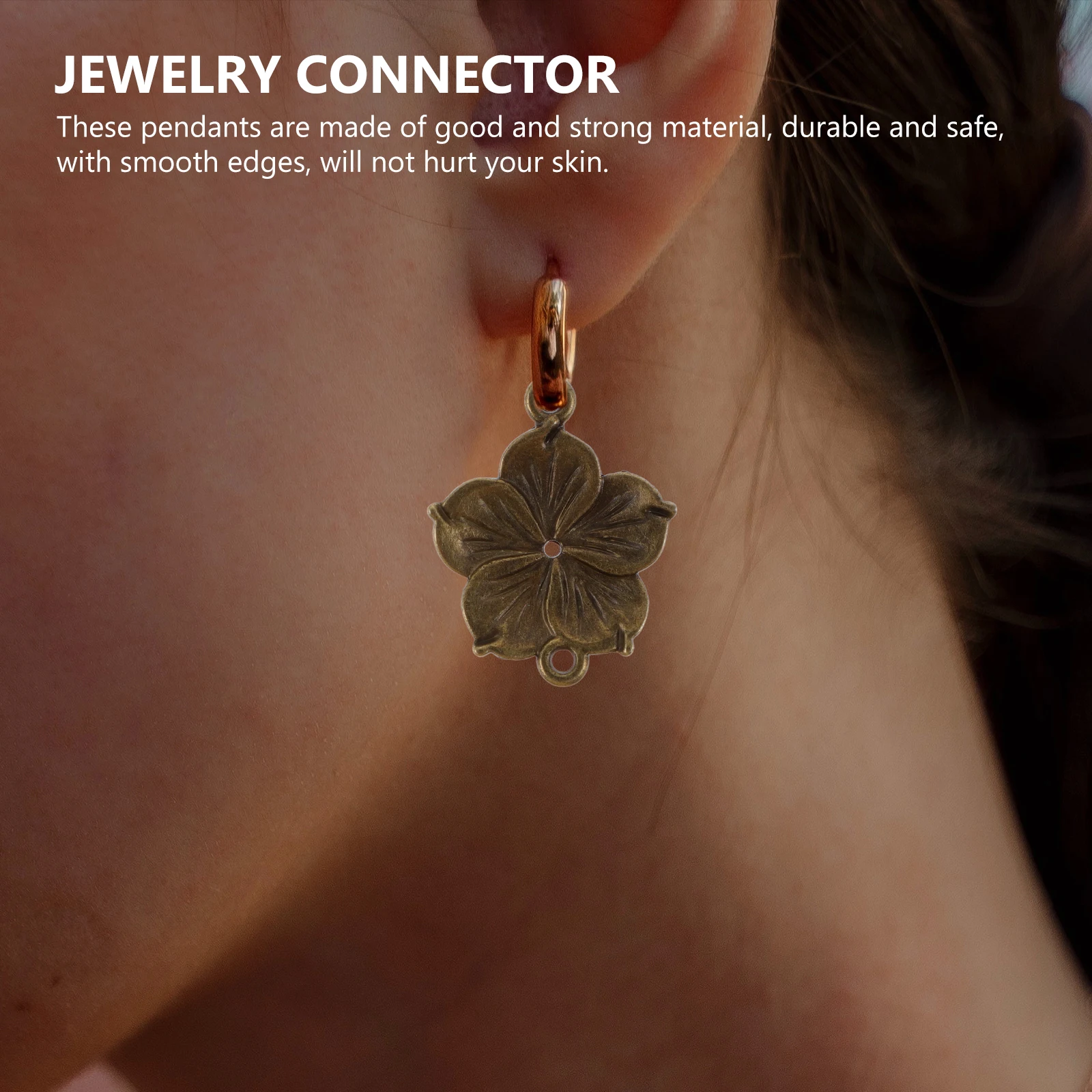 

50pcs Vintage Flower Connectors Jewelry Making Bracelet Necklace Pendants Jewelry Pendants Accessories Charm Craft Parts