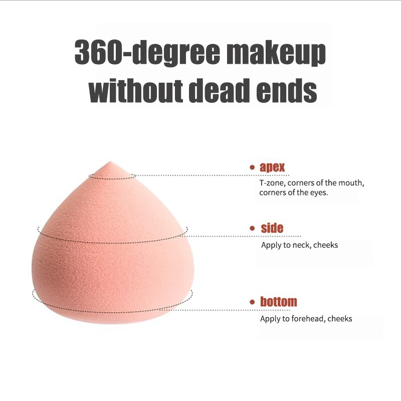 Lot de 1/3 œufs de maquillage pêche, doux, ne mange pas de poudre, tremper dans l'eau pour devenir grand, humide et sec, éponge bouffante de maquillage, rose