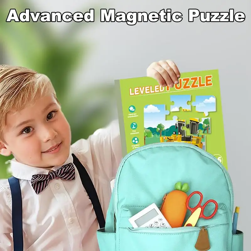 Magnetic Jigsaw Puzzle Educational Learning Puzzles Toys Car Activities Toy Jigsaw Puzzles Toy Portable Game Preschool Learning