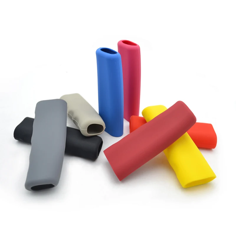 2Pcs Car Auto Round Shaped Silicone Gear Shift Knob Cover Manual Automatic Nonslip Lever Knobs Case Hand Brake Handle Protector