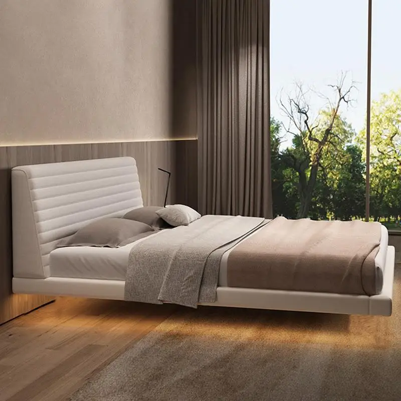 Italian, minimalist, floating bed, smart, double bed, minimalist, modern, bedroom, wabi-sabi