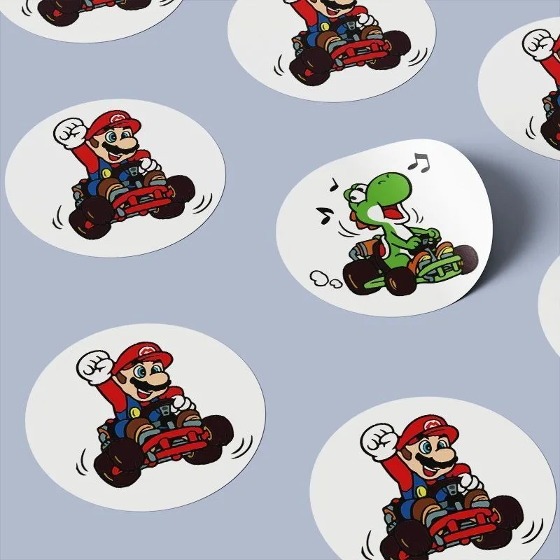 500pcs Super Mario Stickers Seal Label Decorative Anime Creative DIY Scrapbook Diary Decals Sticker Roll Cute Kids Toys Reward