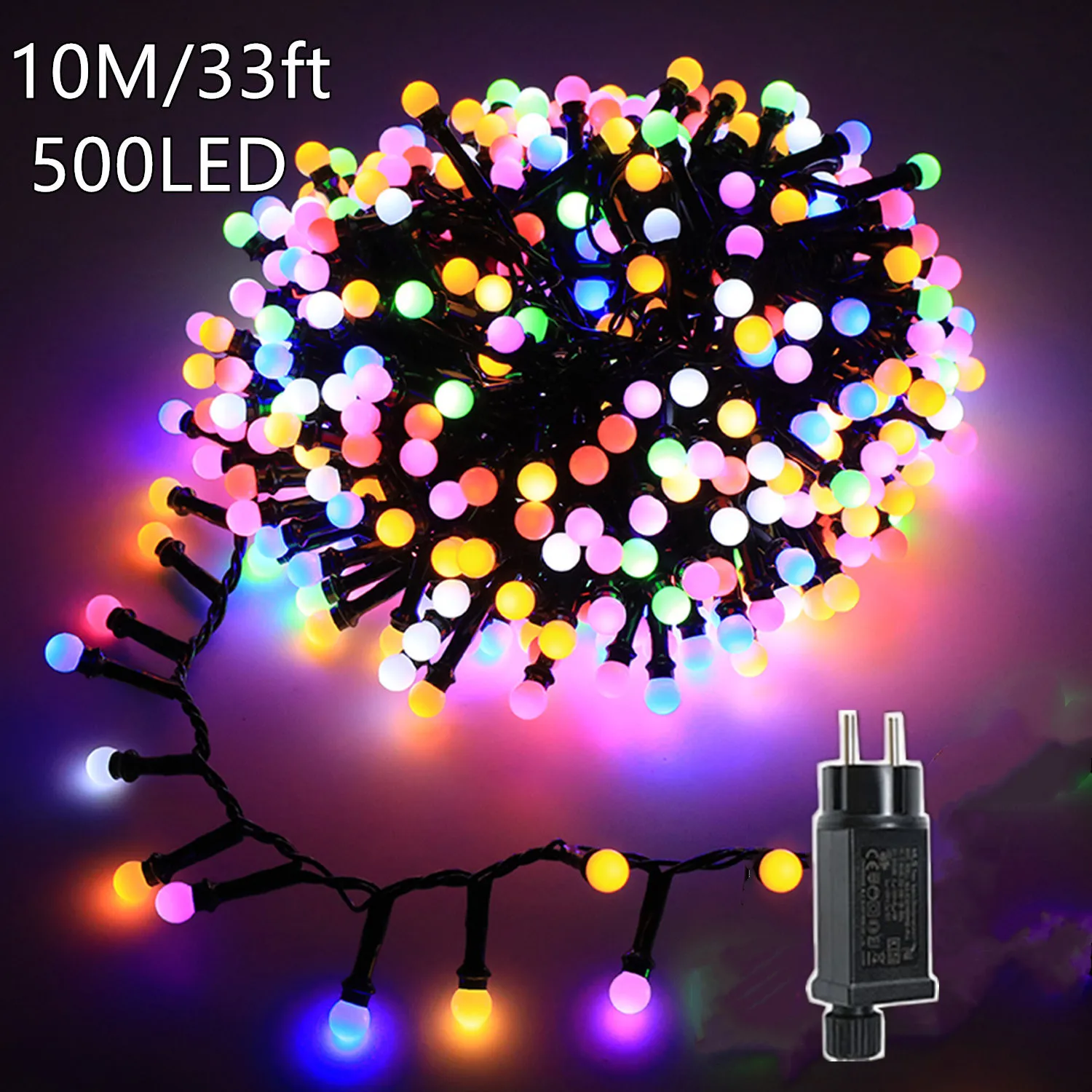 Guirxiété Lumineuse Résistante à l\'Eau de 10m et 5m, Décoration d\'Extérieur pour Noël, ixde Mariage et Salle