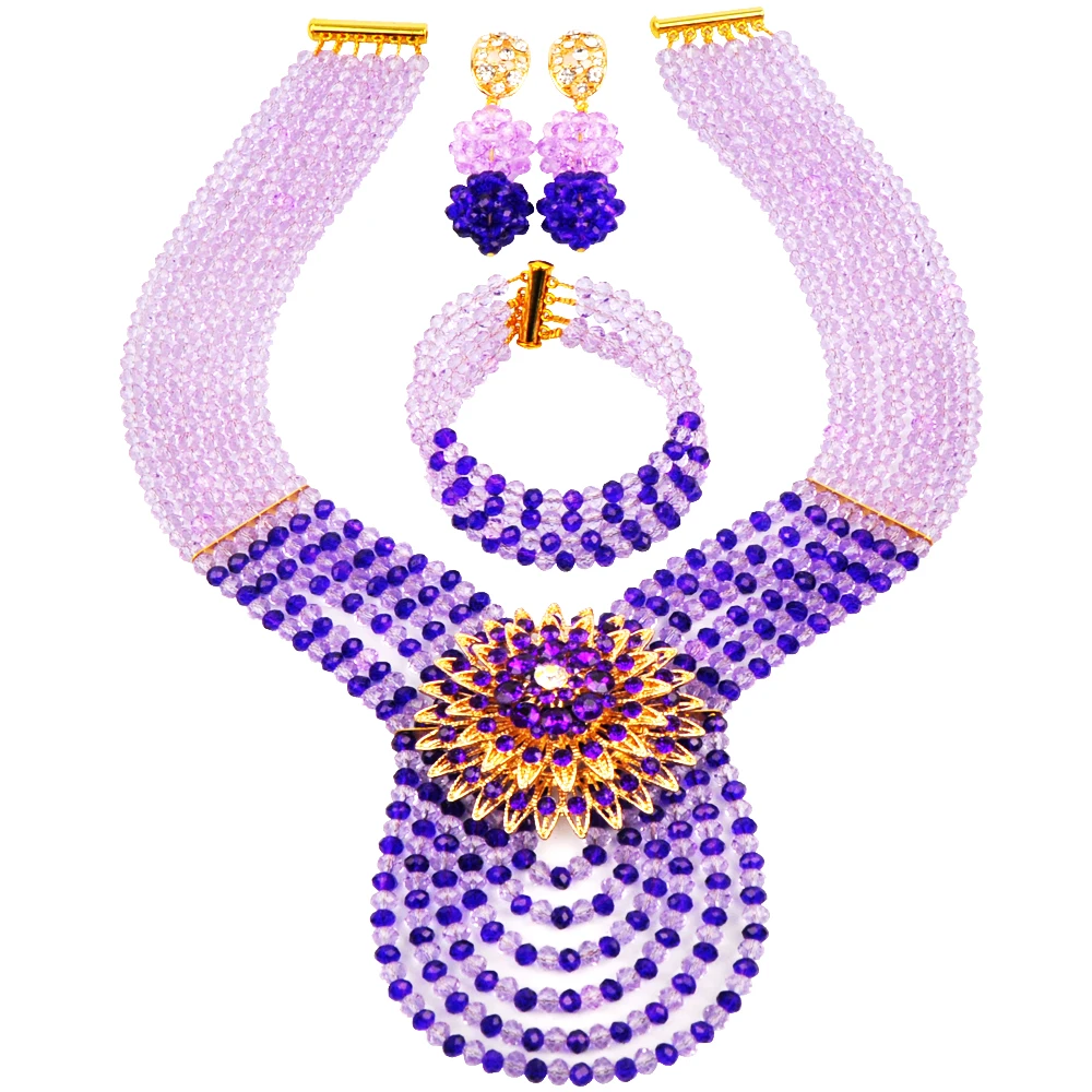 

Bride Necklace Nigeria Jewelry set Crystal Wedding Africa