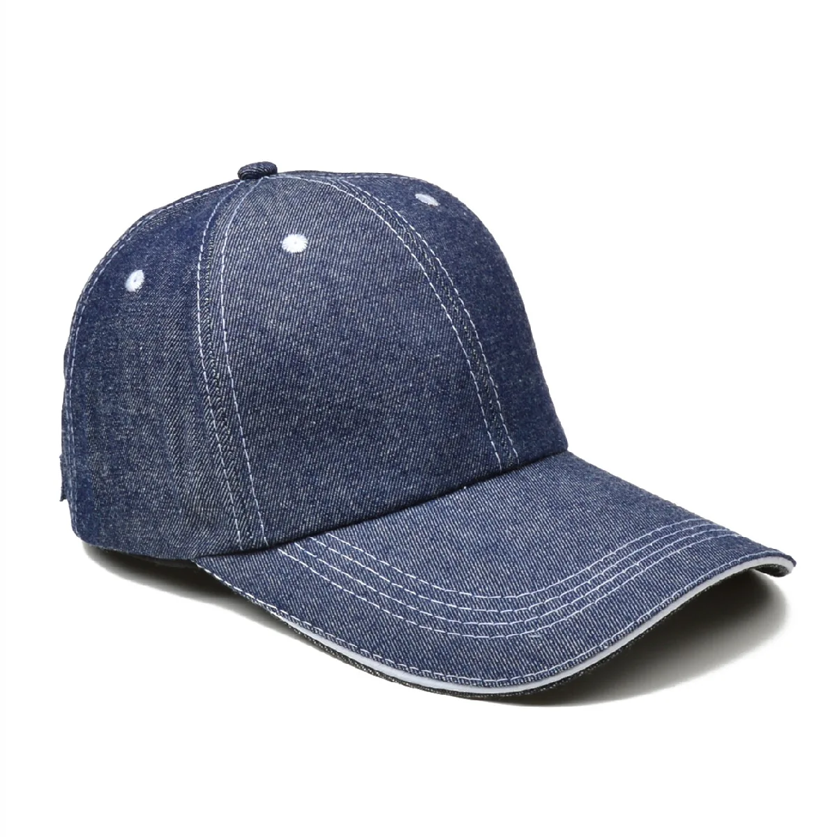 Long Brim Baseball Caps for Men Women Denim Sun Outdoor Dad Hats Solid Trucker Hats