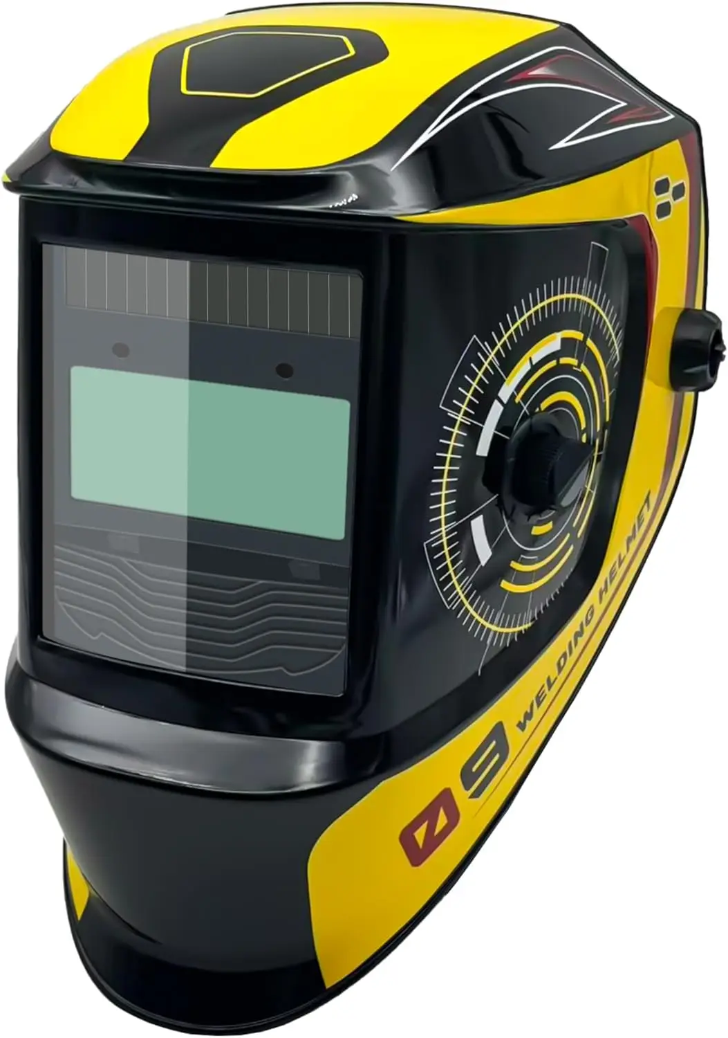 

Automatic dimming welding helmet with large viewing Angle screen, solar-powered, adjustable shading range 9-13, for TIG MIG ARC