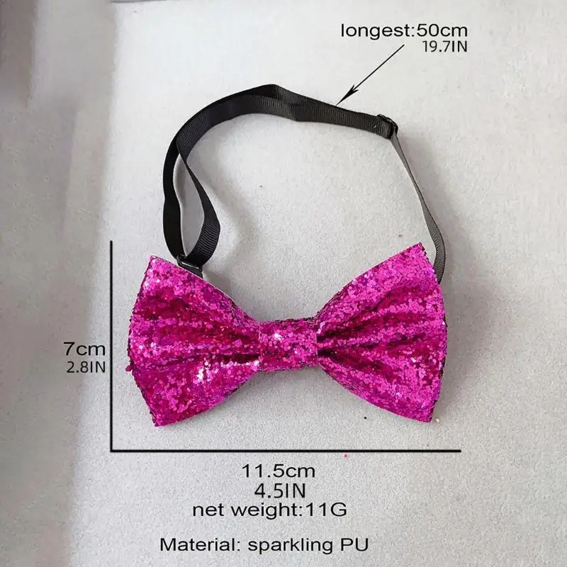 U13E Handmade Ribbon Busur Brooch Pria Shirt Collar Pin Rhinestones Crystal