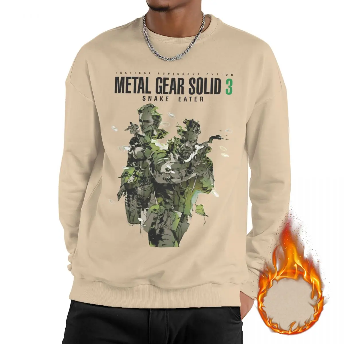 

Metal Gear Solid 3 Snake Raiden Game Sweatshirt Fleece-Lined For Men Women Stylish Sweatshirts Graphic Long Sleeve Shirts Hoodie