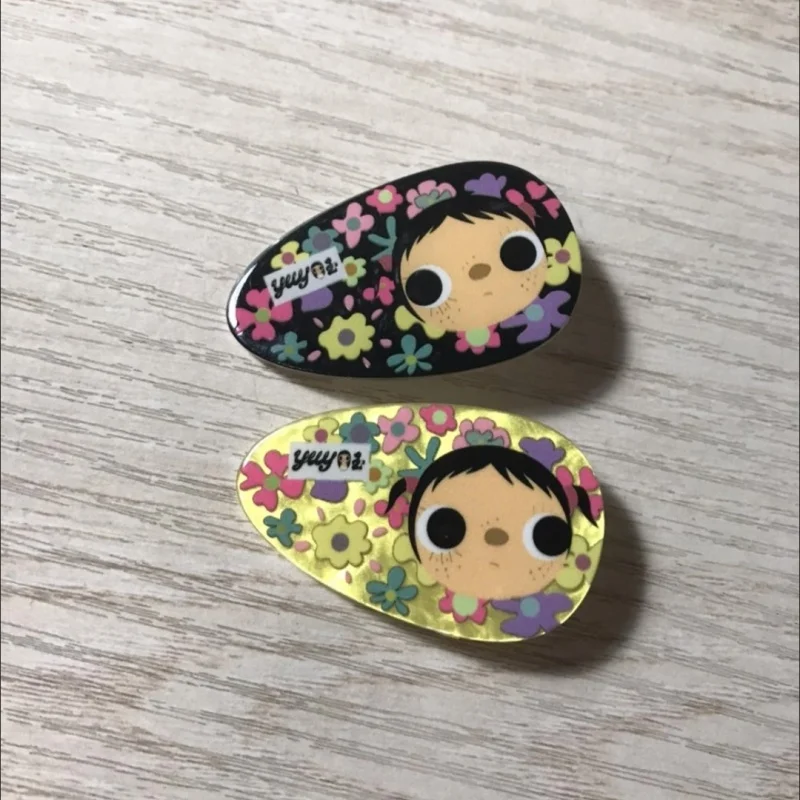 

2Pcs Cute Cartoon Character Yuy Yellow and Black Flower Girl Bobby Pin Daily Wear Hairpin Fixed Hair Fragments Hair Decoration