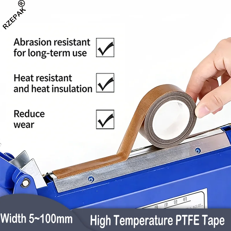 300℃ High Temperature PTFE Adhesive Tape Heat‑Resistant Cloth Tape Heat Insulation Sealing Machine Non‑Stick Sealing Tape