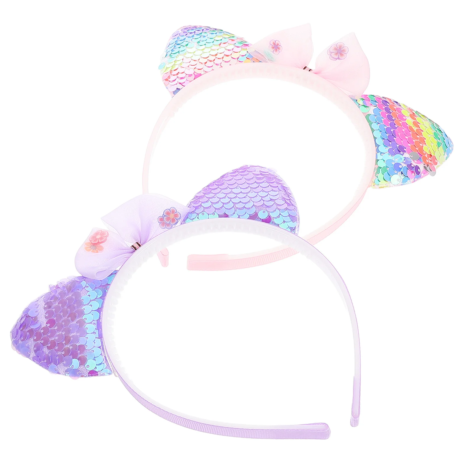 

2Pcs Ear Hair Clips for Girls Cute Sequin Cat Ears Headband Party Holiday Daily Use Kids Accessories