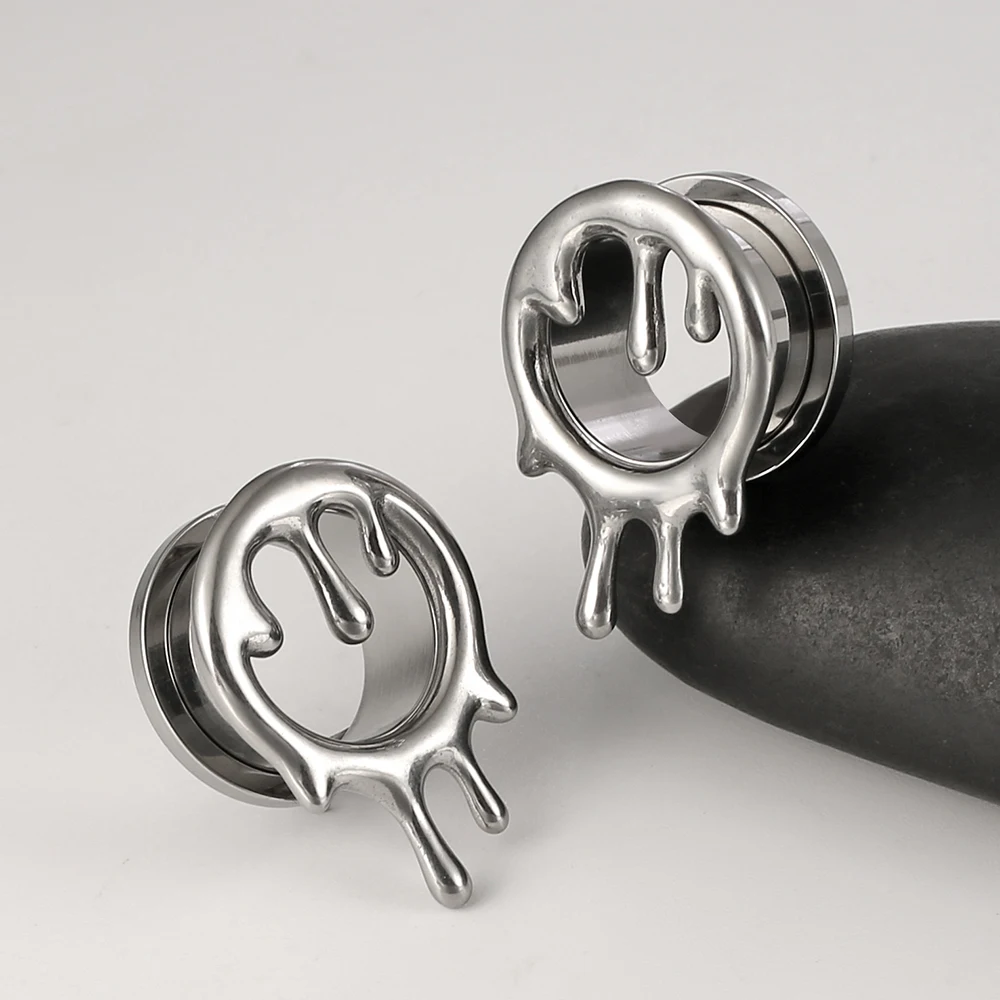 Casvort 2PCS New Arrival Water Drop Ear Gauges Plugs Stretcher Earring Piercing Women Body Jewelry 316 Stainless Steel