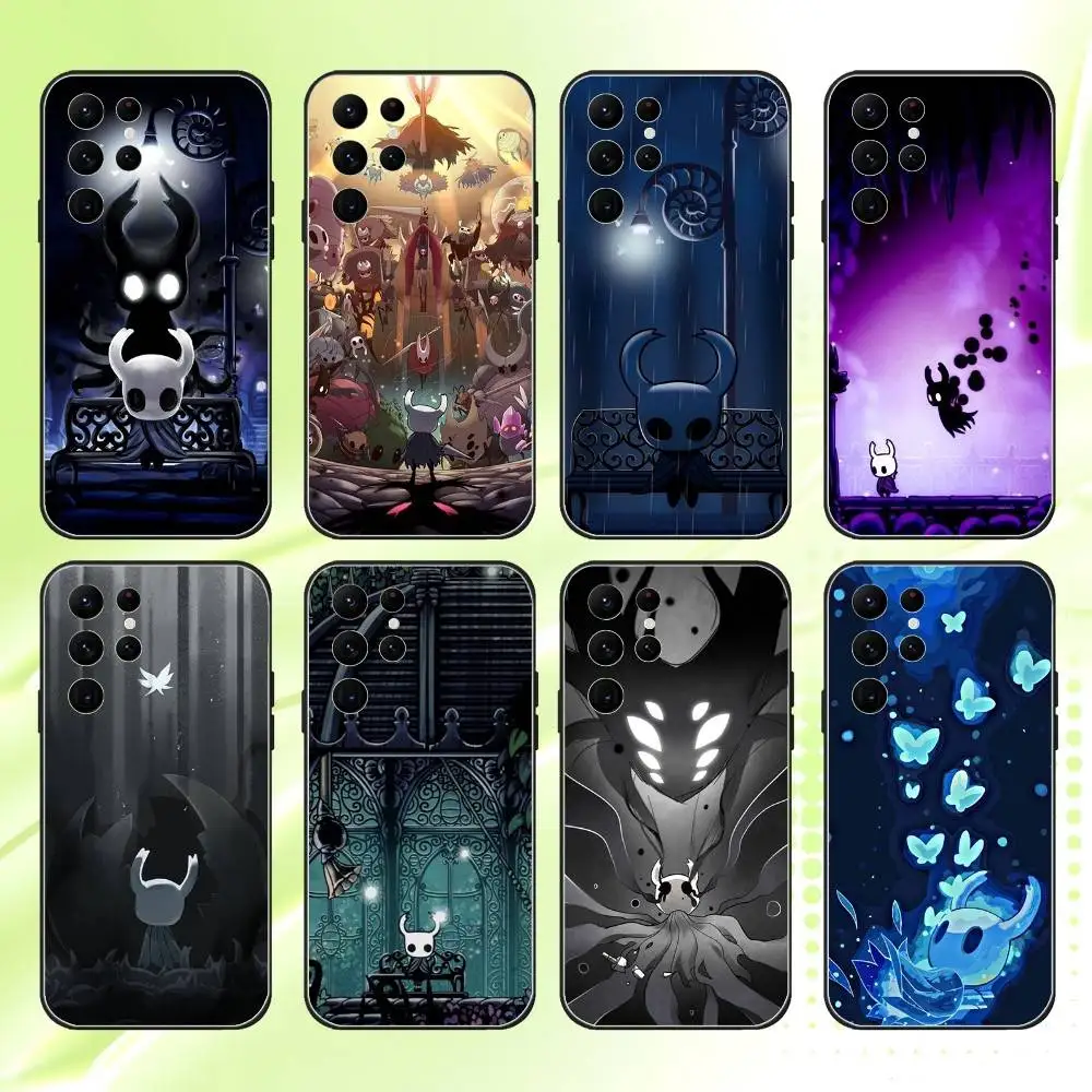 حافظة هاتف Game H-Hollow Knight لهاتف سامسونج S 25,24,23,22,30,21,10,9,Ultra,Plus,Lite,FE,4,5G حافظة ناعمة سوداء