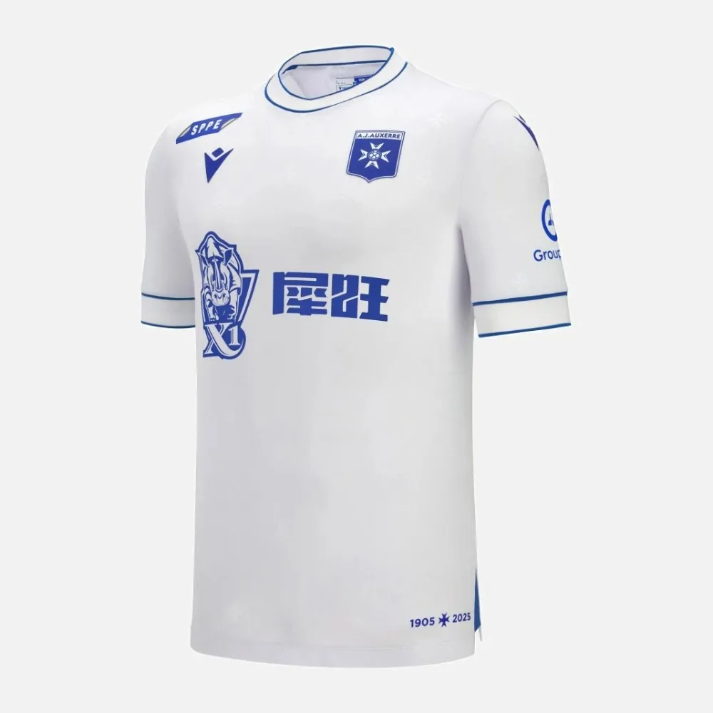 25-26 nuevos uniformes del equipo Ligue 1 AJ Auxerre, camisas estampadas en 3D, camisetas deportivas unisex, camisetas para niños, 6XL